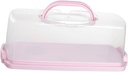 Bread Keeper Portable Cake Box Toast Holder Pink Kitchen Storage Box for Countertop