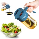 2-in-1 Oil Sprayer and Dispenser – 550ml Glass Olive Oil Bottle with Spray and Pour Modes – BPA-Free, Leakproof, Kitchen Oil Mister for Cooking, Air Fryer, BBQ (Deep Blue)