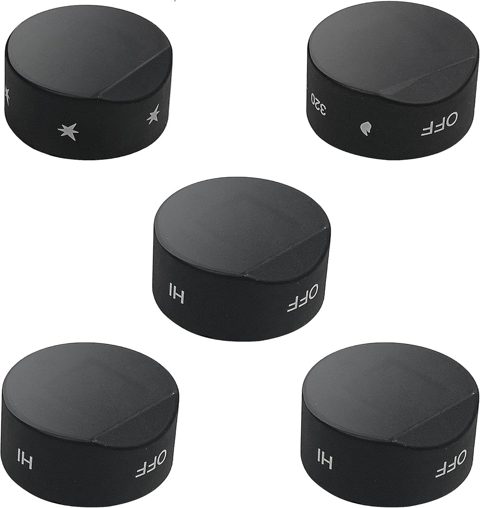 [Upgraded RV Gas Range Oven Knob Replacement Compatible with Greystone Range Oven Gas Stove Knob CF-RV17, CF-RV17B, CF-RV17BB, CF-RV21, CF-RV21B, CF-RV21BB(5pcs)