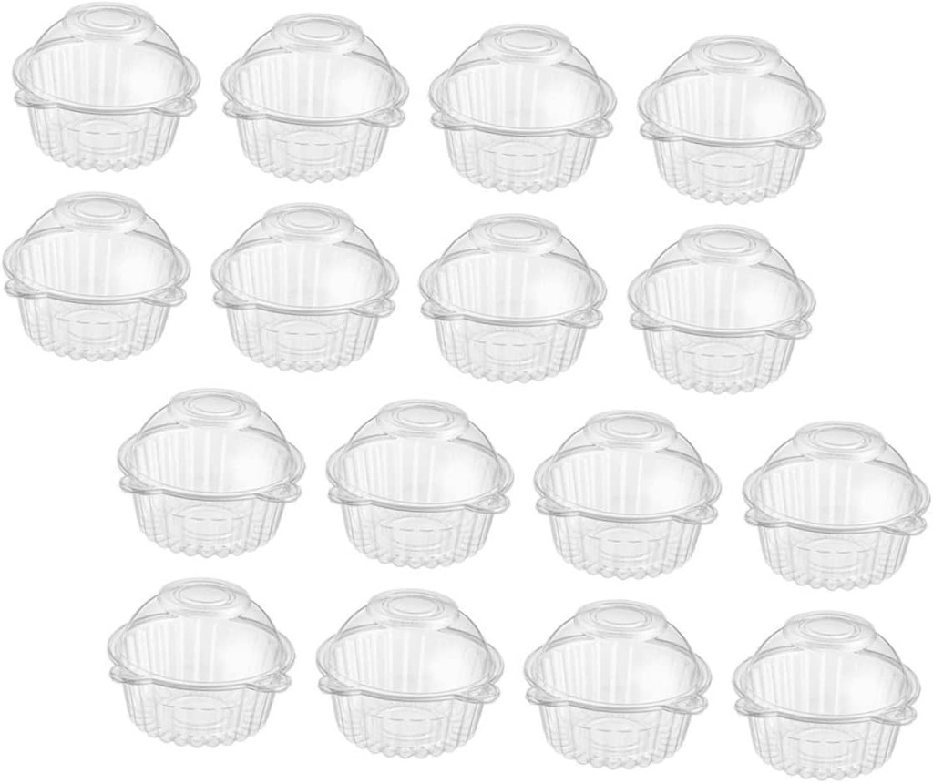 Homoyoyo 60Pcs Transparent Plastic Cake Boxes for Desserts Cookies and Cupcakes Reliable Storage with Design for Easy Viewing of Contents