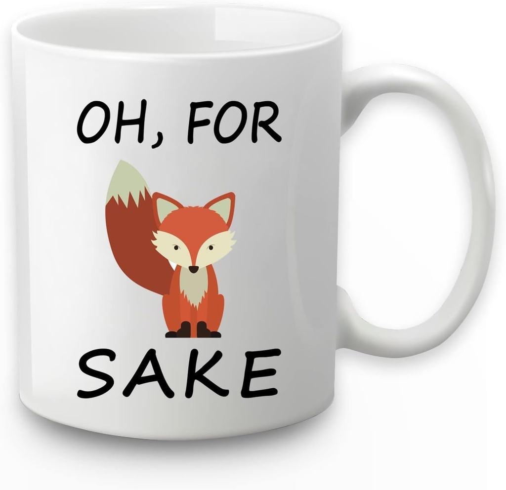 Oh, For Fox Sake Mug Funny Coffee Mugs for Women Boss Friend Employee Fox Mug Unique Cute Fox Mugs Christmas Gifts for Movie Lover White 11 OZ