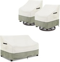 Outdoor Swivel Chair Cover 2 Pack 35in and Patio 3-Seater Sofa Cover 76in