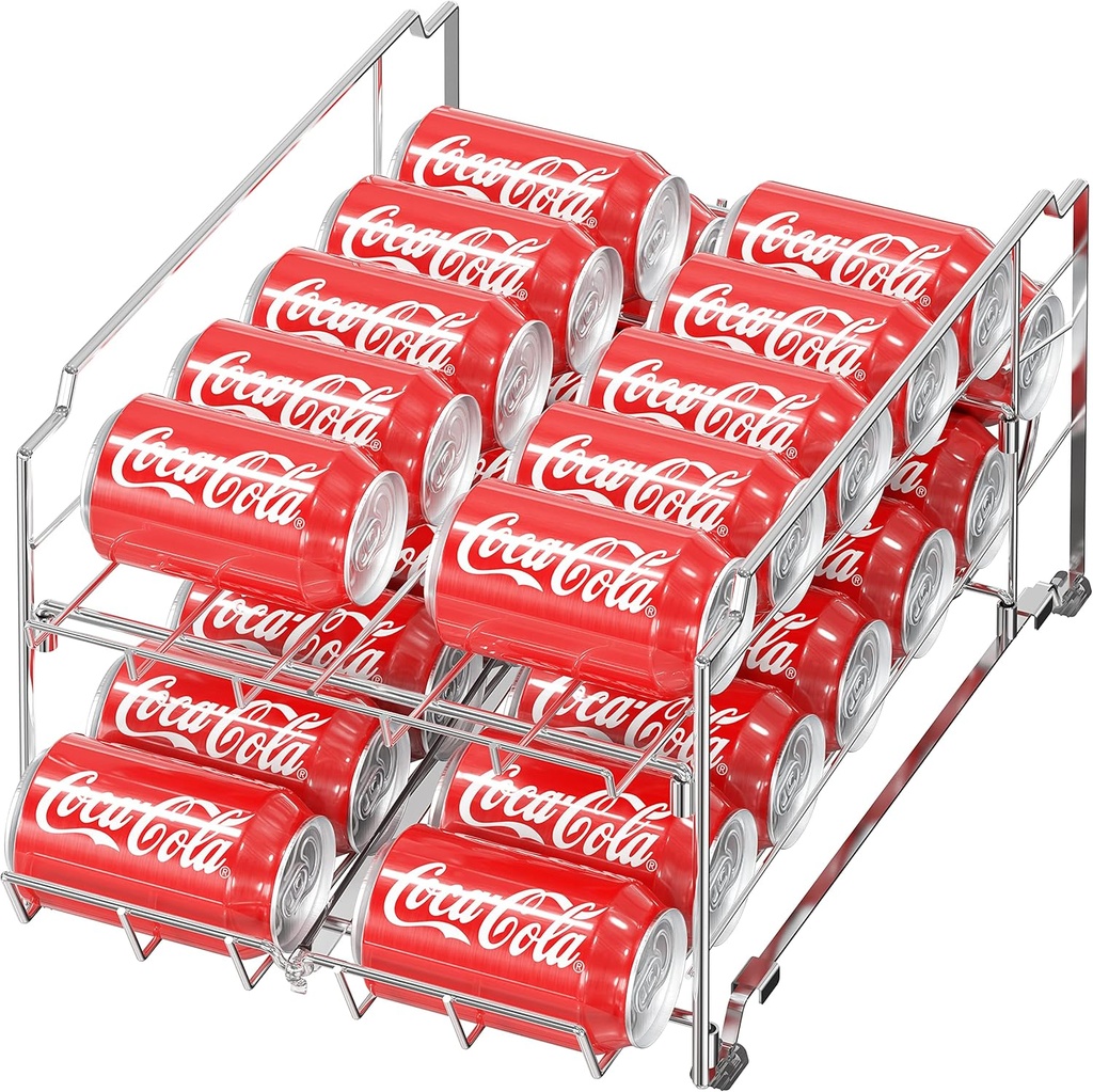 Simple Houseware Dual Row Front Loading Can Dispenser, Chrome