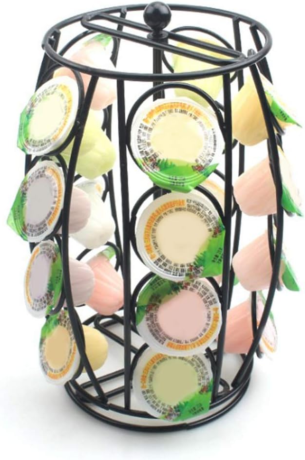 Metal Carousel Holder, Ultra Space Saving Coffee Pod Carousel Coffee Pod Organizer for Home Office, Suitable for Most Coffee Pods (#1)