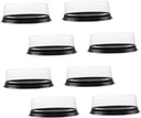 10pcs Transparent Disposable Plastic Cake Containers with Oval Black Base Lightweight Food Safe Boxes for Party Favors Gift Packing and Bakery Use
