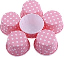 100pcs Baking Greaseproof Paper Cups, High Temp for Oven Microwave, 8 Colors Cake Cupcake Liner Case Wrapper, for Party Wedding XMAS (polka dots)
