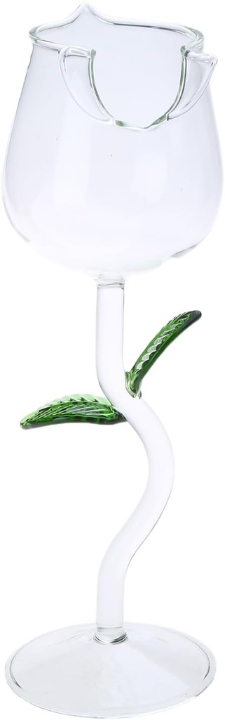 100ML for Creative Glass Transparent Rose Shaped Cup Cocktail Cup Glass Water Cups for Restaurant Red Wine Glasses with Stem