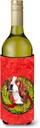 Caroline's Treasures SC9101LITERK Beagle Christmas Wreath Wine Bottle Hugger Bottle Cooler Sleeve Hugger Machine Washable Collapsible Insulator Beverage Insulated Holder