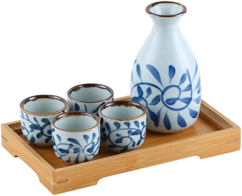 Japanese Style Ceramic Sake Set Hand Painted Sake Cups Set Porcelain Wine Glasses Pottery Winepots A05