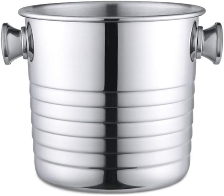 Ice Bucket Flat Bottom Ice Cream Stainless Steel Small Ice Bucket Ice Machine Thread Sample Room Beer Milk Tea Barrel
