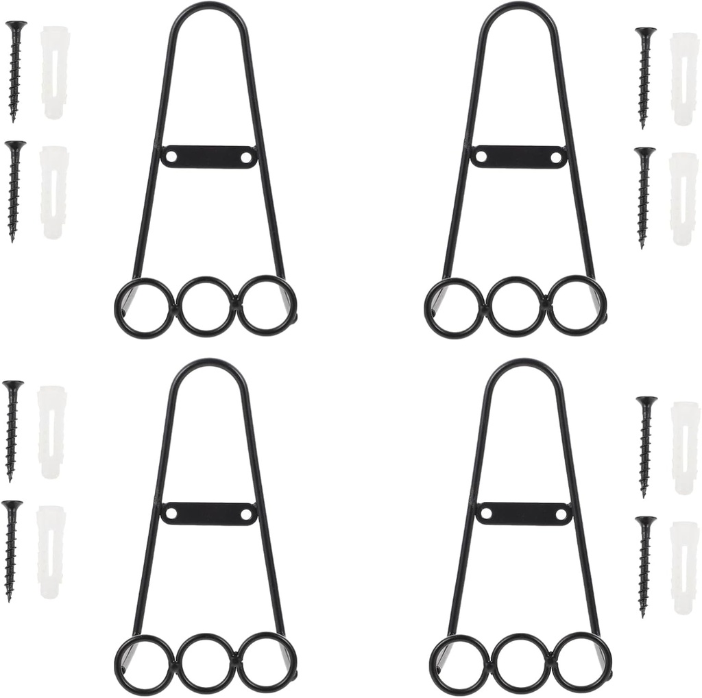 Cabilock 4pcs Vertical Plate Holders Display Rack Dish Holder Wall-mounted Storage Rack