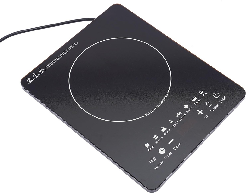 Portable Induction Burner, 750W Electric Induction Countertop Burner, 8Cooking Preset Programs with Touch Panel, Power & Temp Adjustable for Rooms, Home Kitchens, Backyard Cooking