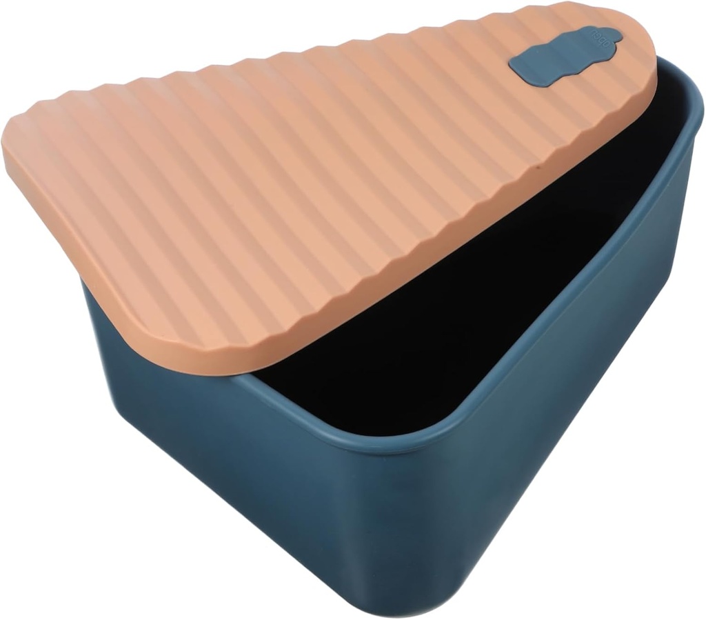 Amosfun Silicone Pizza Slice Storage Box Reusable Container Lid Food Safe Easy Clean Portable Dessert Box for Lunch