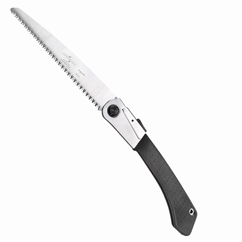 Jameson 8 Inch Folding Pruning Hand Saw for Single Hand Use with Tri-Cut Blade and Slip Resistant Grip, Professional Grade Knife