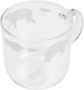 SECFOU Cartoon Polar Bear Glass Cup Bulk Drinking Mugs Aesthetic Tea Cup Handheld Water Mug