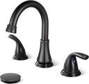 Widespread Bathroom Sink Faucet Deck Mounted 3 Hole 8 inch Bathroom Vanity Faucet 2 Handles Basin Mixer Tap with Pop up Drain,Oil Rubbed Bronze