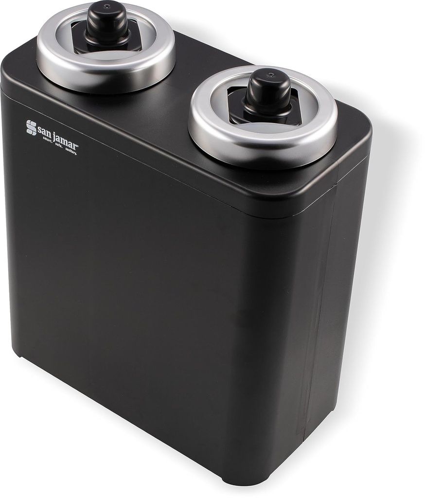 San Jamar Frontline Portion Cup Dispenser, Dispenses Cups and Lids, Plastic, 6.5 x 11.75 Inches, Black