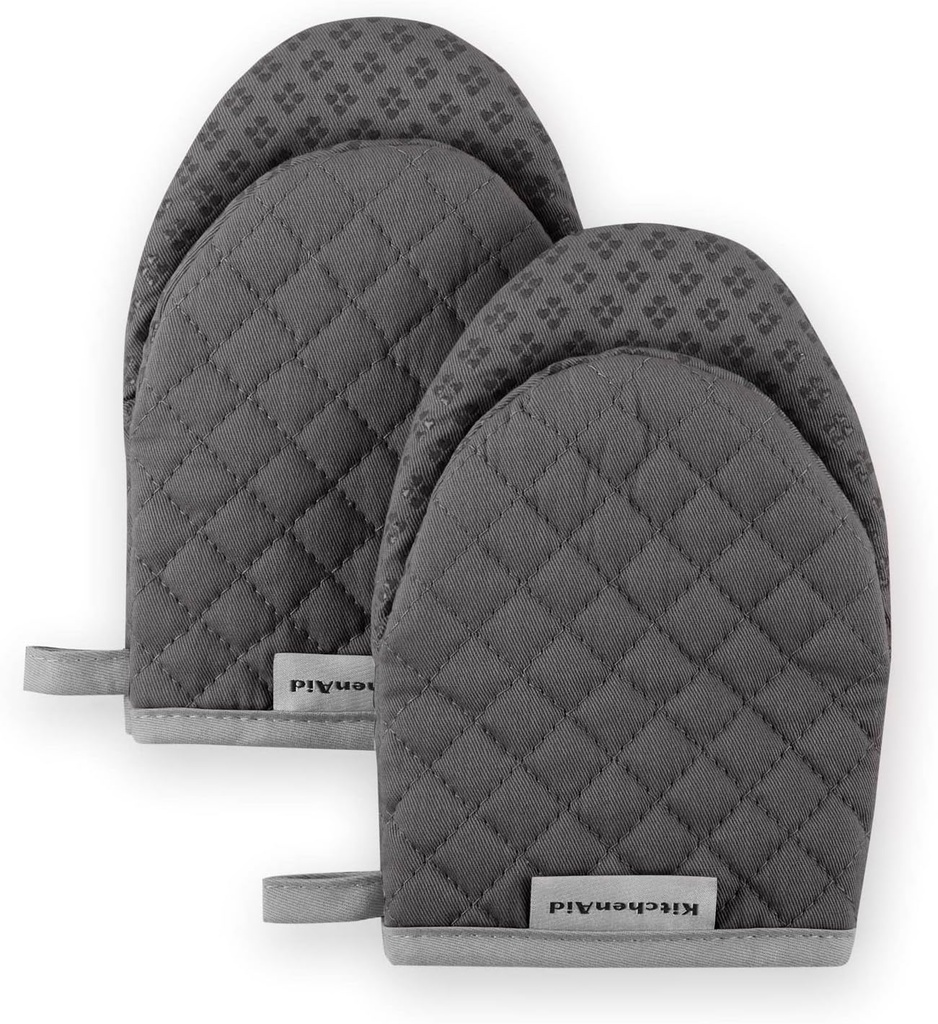 KitchenAid Asteroid Mini Oven Mitt Set, 5.5"x8", Charcoal Grey, 2 Piece