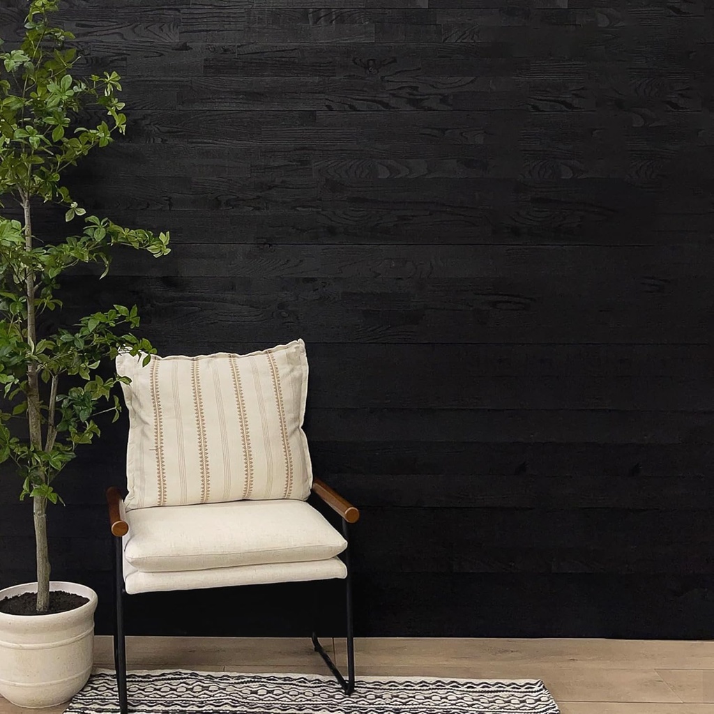 The Millwork Outlet Rustic Shiplap in Real Hardwood, 4 in. x 72 in., 10 Pack (Noir Black)