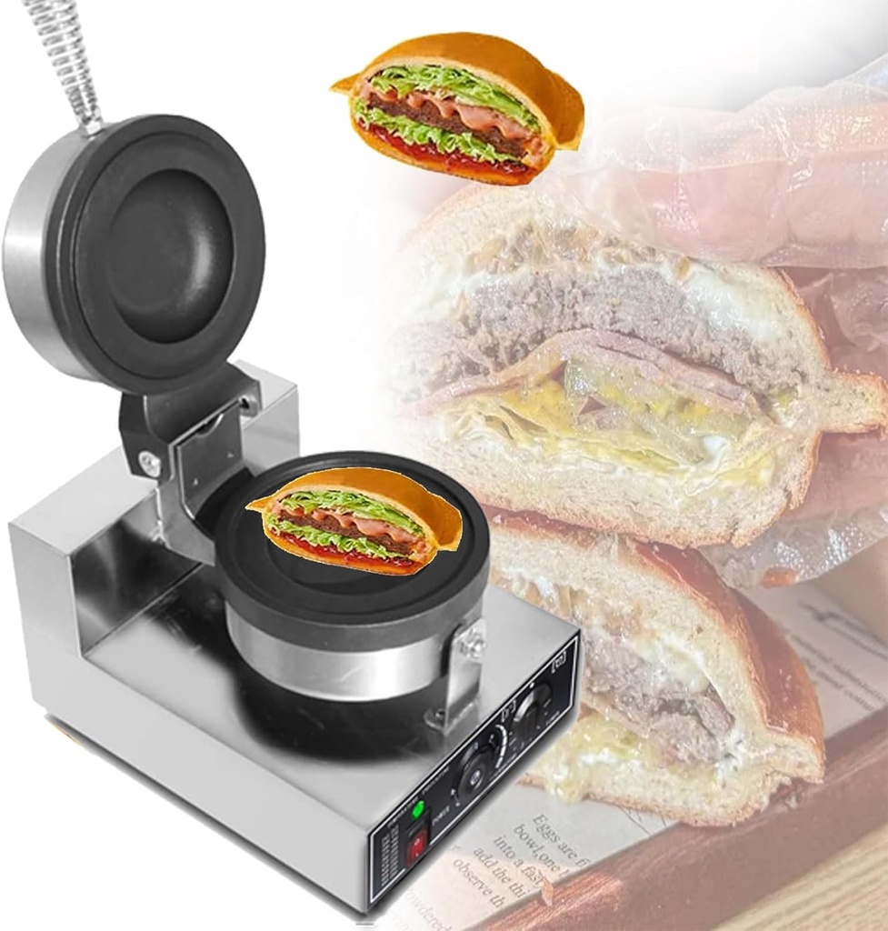 Electric Press Burger Machine, Non Stick Burger Maker Machine, Ice Cream Burger Press Mold for Resterant, Hotel, Bars, Cafes, Snack Shop