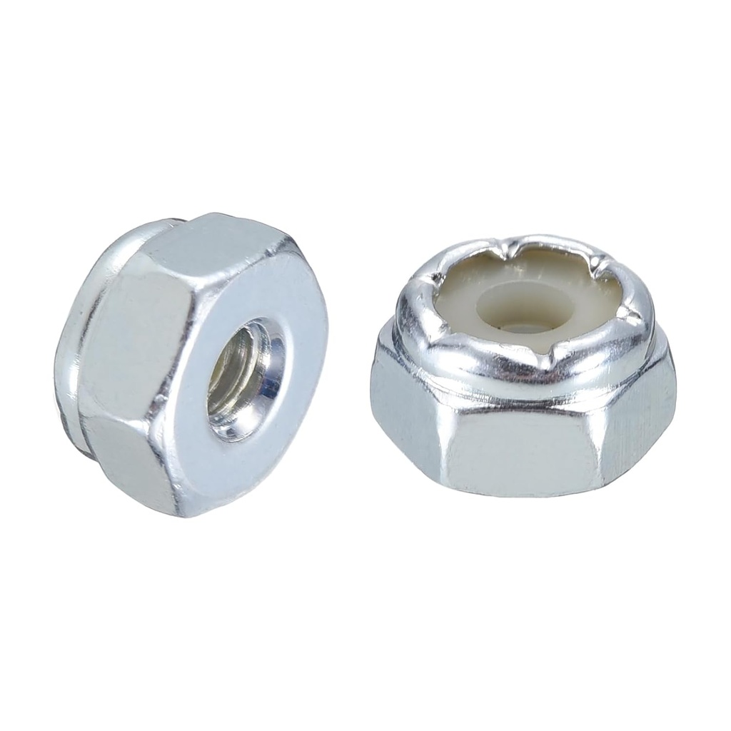 uxcell 25Pcs #6-32 Nylon Insert Hex Lock Nuts, Carbon Steel Self-Locking Nylon Insert Stop Nut for Industrial Construction Fasteners, White&White