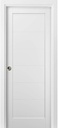 SARTODOORS Quadro 4115 | Interior French Single Pocket Door, no Glass, MDF, 24x80, White, Modern Style | Hardware Included