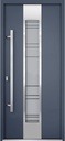 VDOMDOORS Front Exterior Prehung Frosted Glass Steel Door 36 x 80 inches Right-Hand Inswing/Deux 0757 Gray Graphite/Lite Inserts Single Modern Painted