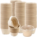 EcoQuality 2 oz Compostable Condiment Souffle Bagasse Cups with Lids - Portion Cup with Lid Sugarcane, Biodegradable Perfect For Sauces, Samples, Condiments, Slime, Jello Shot, Food Storage (50)