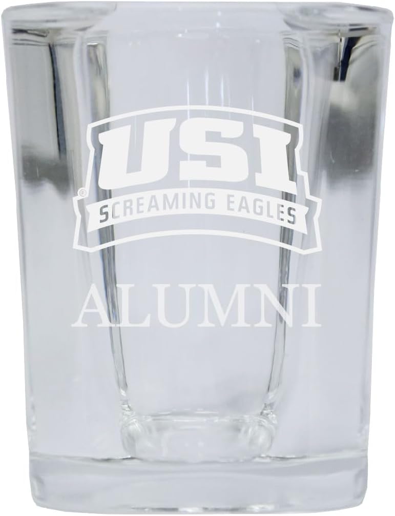 R and R Imports University of Southern Indiana 2 Ounce Etched Alumni Square Shot Glass Officially Licensed Collegiate Product