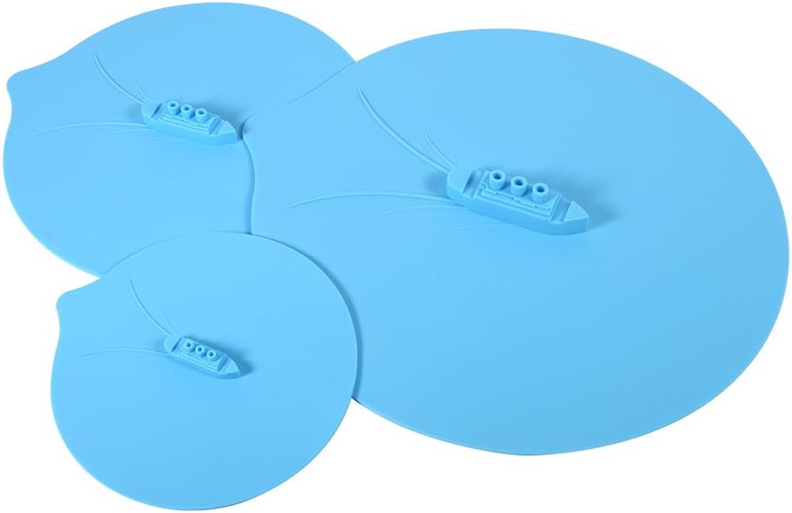 3PCS Microwave Food Cover, Silicone Bowl Covers Ship Design Pot Lid Silicone Food Covers Steam Cover Cup Lid for Home Kitchen