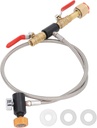 CGA320 G12/ Cylinder Refill Adapter, Dual Valve CO2 Adapter Hose with Pressure, Stainless Steel and Brass Construction, 1500 PSI Working Pressure, for Soda Makers and Homebrew Ke
