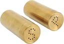 Salt and Shakers Set, Stainless Steel Dispenser for Kitchen Gadgets Cooking Table, RV, Travel Camp BBQ, Refillable Design Salt Seasoning Bottle, Gold