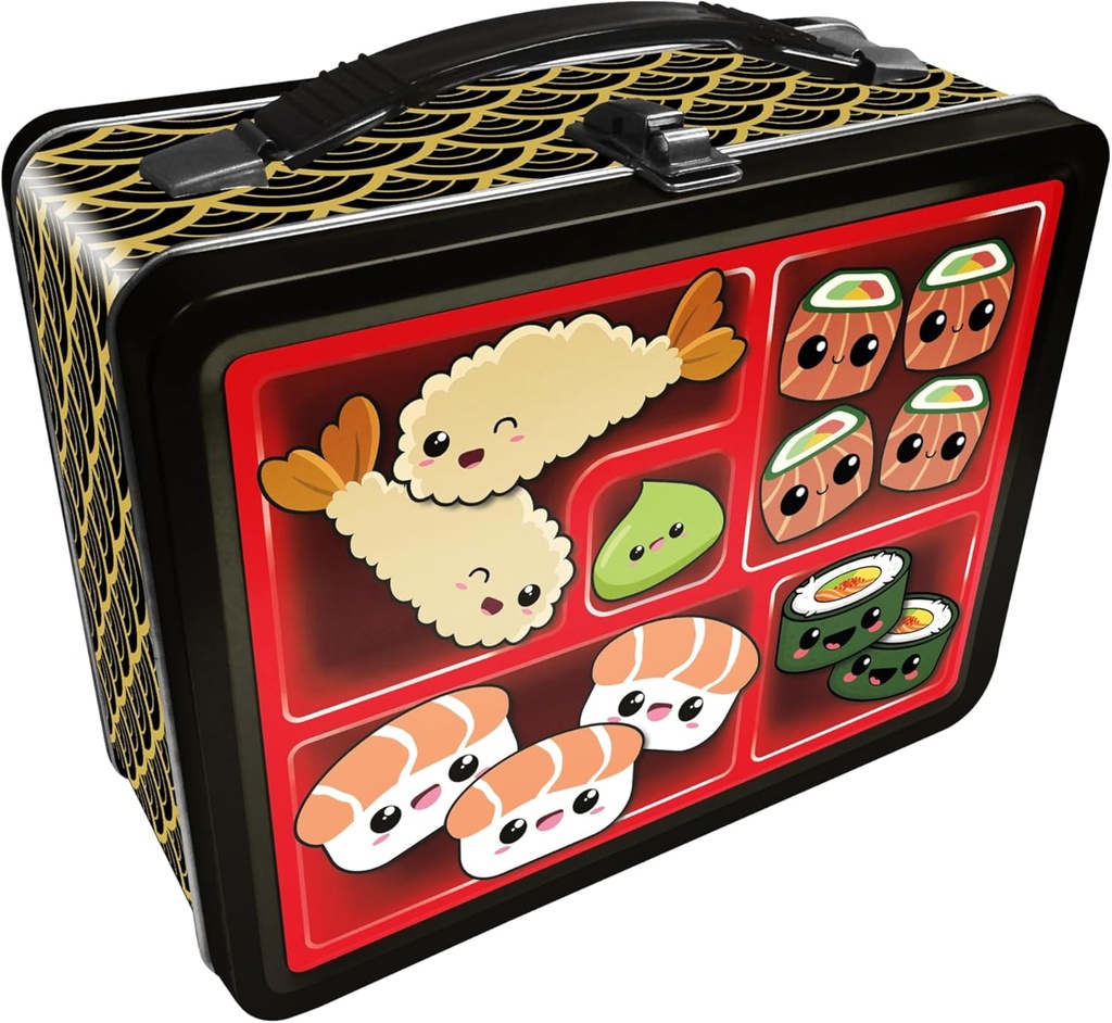 AQUARIUS Bento Box Fun Box - Sturdy Tin Storage Box with Plastic Handle & Embossed Front Cover - Officially Licensed Merchandise & Collectible Gift