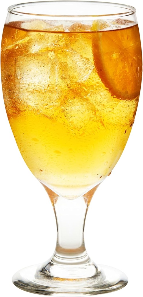 Libbey Classic Clear Glass Goblets Set of 12, Dishwasher Safe Drinking Goblets for Iced Tea, Sangria, and More, Ideal Goblet Glassware for Parties