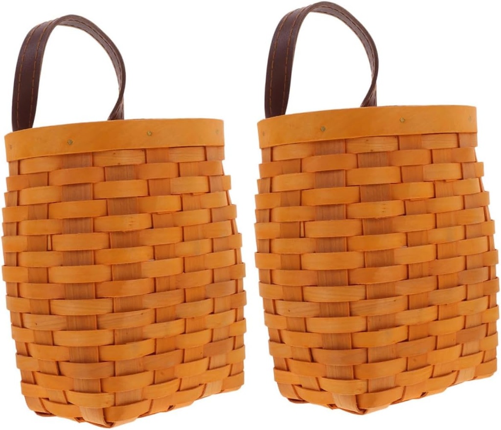 ABOOFAN 2pcs Woven Hanging Basket Set Handcrafted Storage Baskets for Kitchen Wall Decor Versatile for Vegetables Fruits and Floral Arrangements
