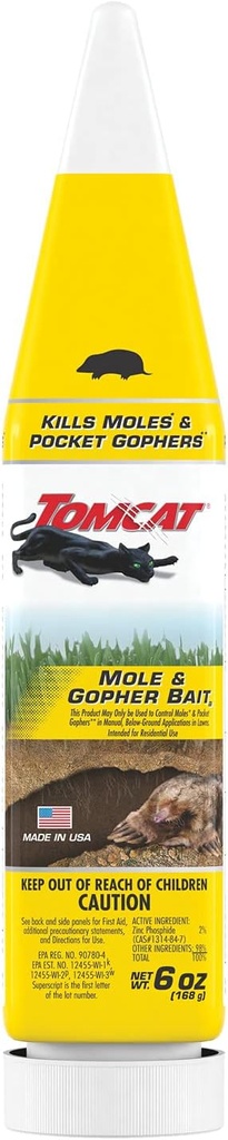 Tomcat Mole & Gopher Bait, Pelleted Poison Bait, 6 oz.