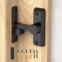 Barn Door Lock Latch, 90/180 Degree Flip Sliding Door Latch for Garage, Bedroom, Cabinet, Sturdy Zinc Alloy Security 90 Degree Lock (Black-1 Pc)