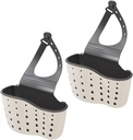 Cabilock 2pcs Adjustable Sink Corner Strainer Basket Hanging Storage for Kitchen Supplies Design Fits Standard Sink Faucets Space-saving