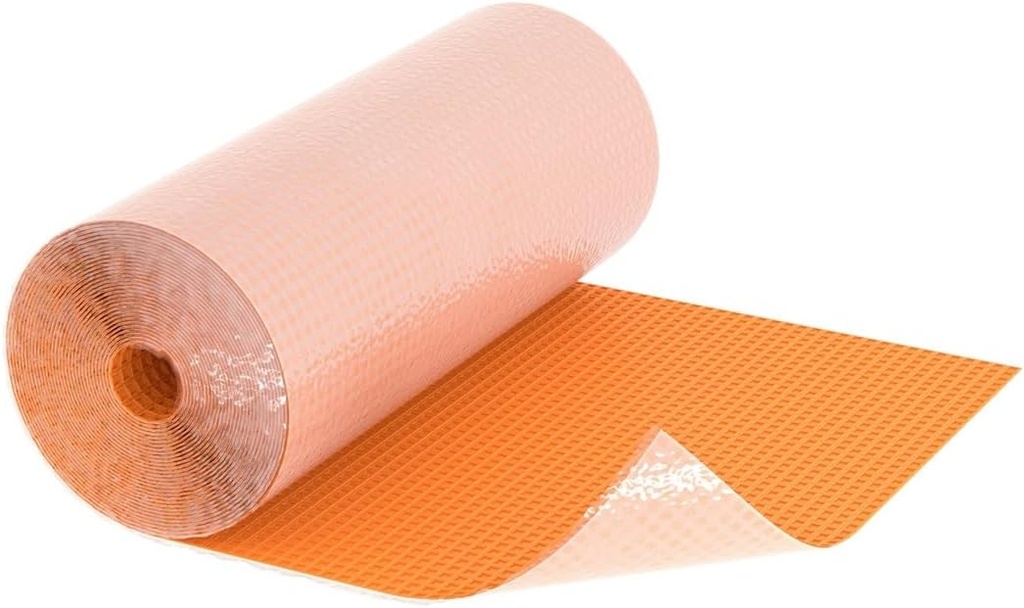 Schluter DITRA-PS Roll Peel & Stick Uncoupling Membrane - for Concrete, OSB, and Plywood - Pressure-Sensitive Adhesive, 110 Square Feet - DITRAPS110