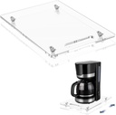 Sliding Tray for Coffee Maker, 9.8" x 14" Acrylic Appliance Sliders with Rubber Wheels, Coffee Pot Slider Tray for Countertop Moving, Stand Mixer, Toaster & Heavy Kitchen Appliances (Clear)