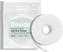 Davids Expanding Dental Floss + Refill w/Hydroxyapatite, No Break Woven Strands, Waxed, Vegan, Cocoa Butter & Mint, Kid Friendly, Refillable Dispenser, 66 yd