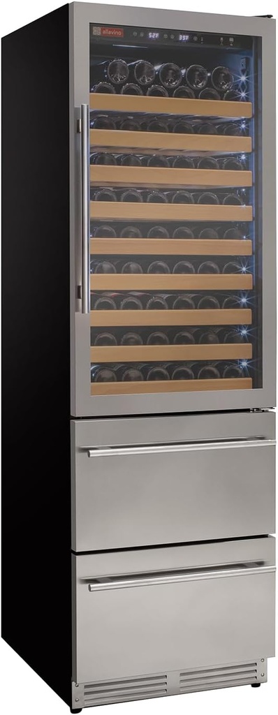 Allavino YHWR7724D-S Refrigerator, Single Wine Zone, Stainless Steel