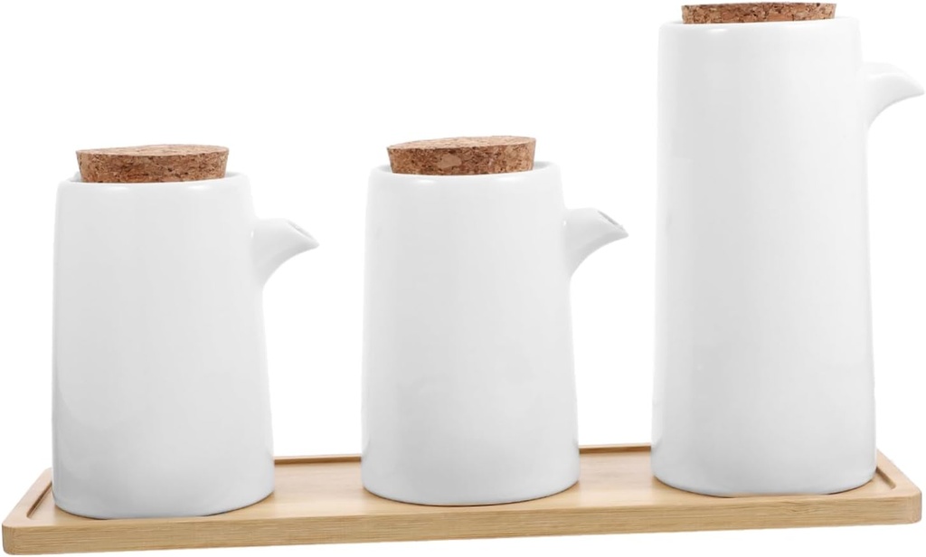 PRETYZOOM Soy Sauce Vinegar Dispenser Ceramic Sauce Pot Stand Stylish Japanese Oil Bottle Holder for Home