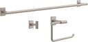 Franklin Brass Hartwell 3-Piece Bathroom Set Satin Nickel 18" + 6" Towel Rack, Toilet Paper Holder/Hand Towel Holder, Hook | 3-Piece Bath Hardware Accessories Set HRT63-SN