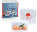 Stasher Premium Silicone Reusable Food Storage Bags, 2-Pack, Multi-Use, Lunch Bag, Travel Containers, BPA Free, Leak-free, Dishwasher Safe, Eco-friendly
