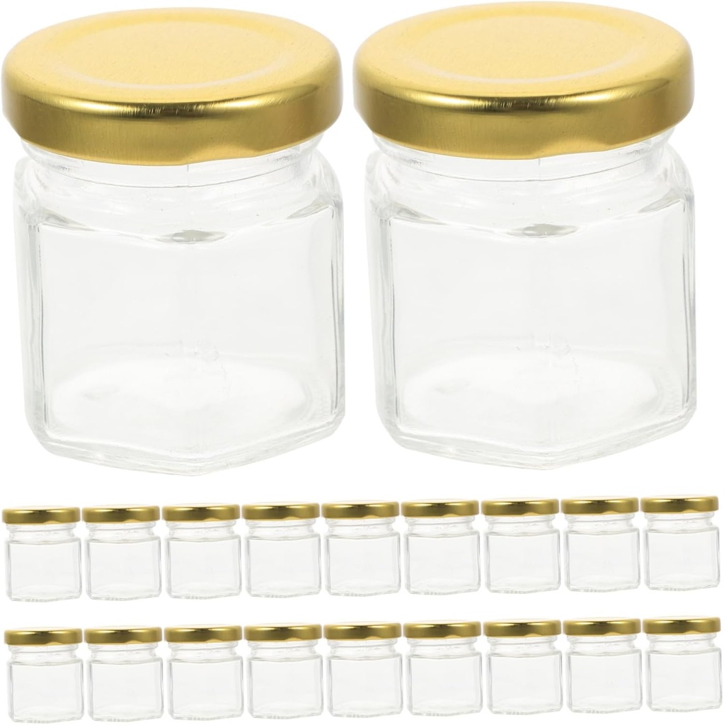 BESTOYARD 20pcs Honey Pot Glass Jars with Lid Versatile Dispenser for Honey Jams Snacks Kitchen Storage Containers for Parties Events
