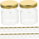 BESTOYARD 20pcs Honey Pot Glass Jars with Lid Versatile Dispenser for Honey Jams Snacks Kitchen Storage Containers for Parties Events