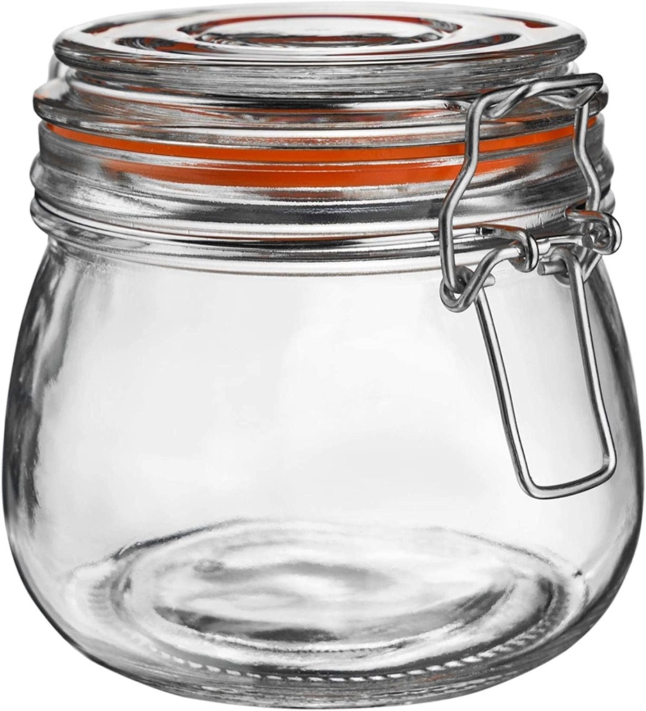 Hovico 25 oz Glass Jars With Airtight Lids And Leak Proof Rubber Gasket,Wide Mouth Mason Jars With Hinged Lids For Kitchen Canisters 750ml, Glass Storage Containers