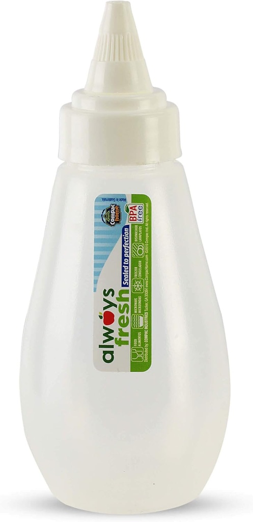 COMPAC HOME Dressing Dispenser - White - Food Storage, Portion Control, Dishwasher Safe, Microwave Safe