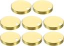 uxcell 8Pcs Toilet Seat Hinge Cover, 60mm Stainless Steel Toilet Pan Top Fixing Decorative Covers, Toilet Seat Hinge Fixings Covers Toilet Hardware, Gold